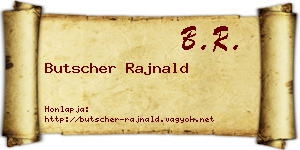 Butscher Rajnald névjegykártya